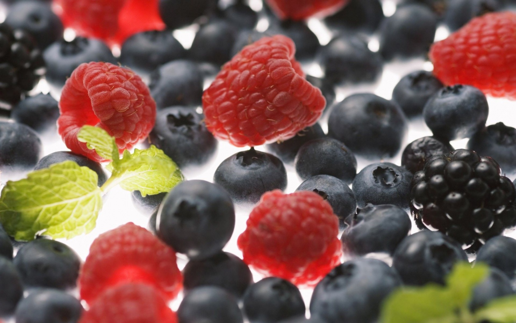 Fruits Food Raspberries Blueberries