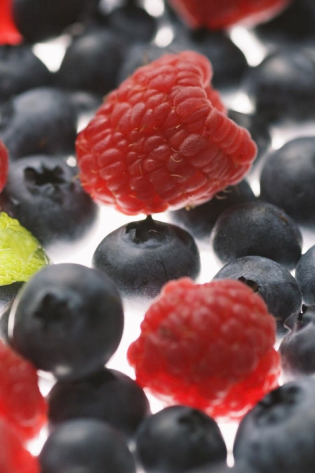 Fruits Food Raspberries Blueberries