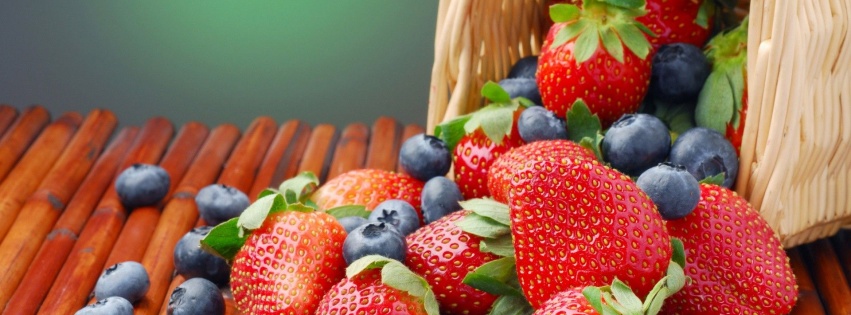 Fruits Food Strawberries Baskets Blueberries