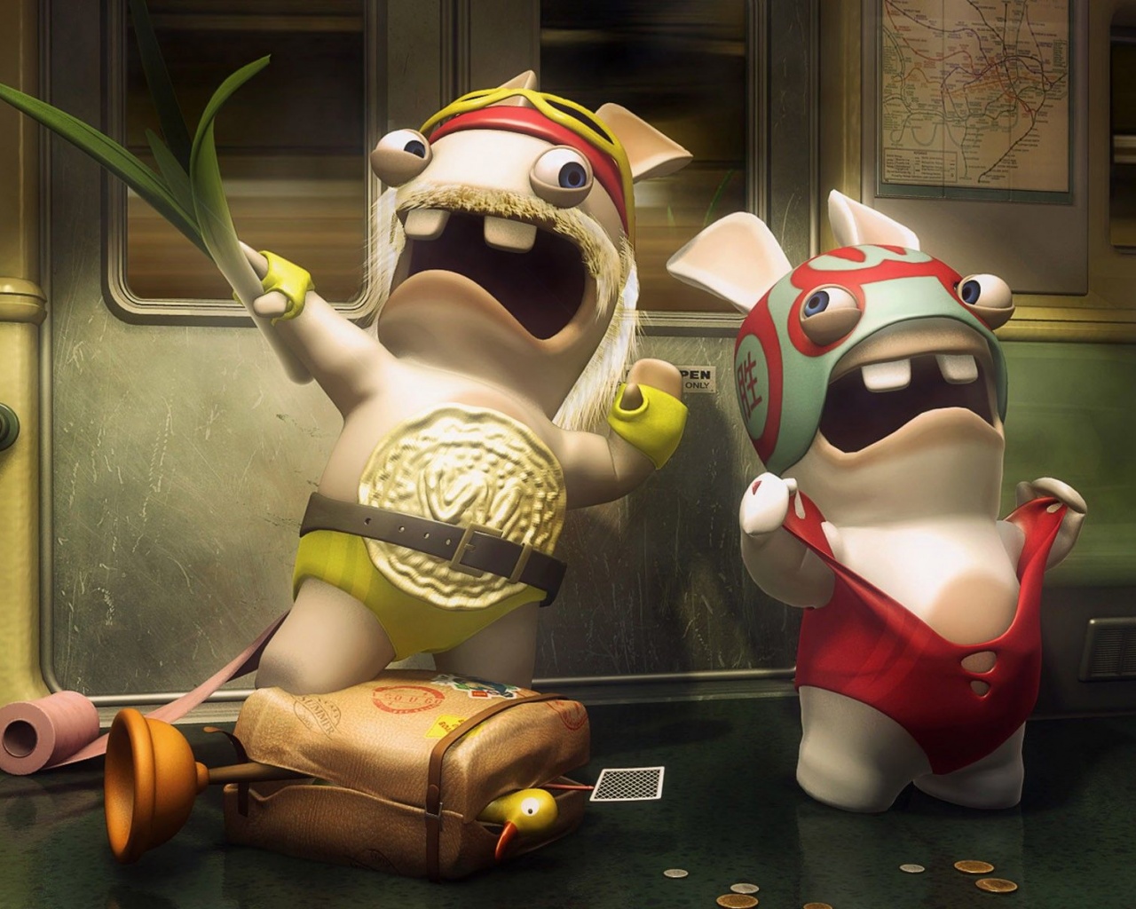 Funny Insane Wrestling Raving Rabbids