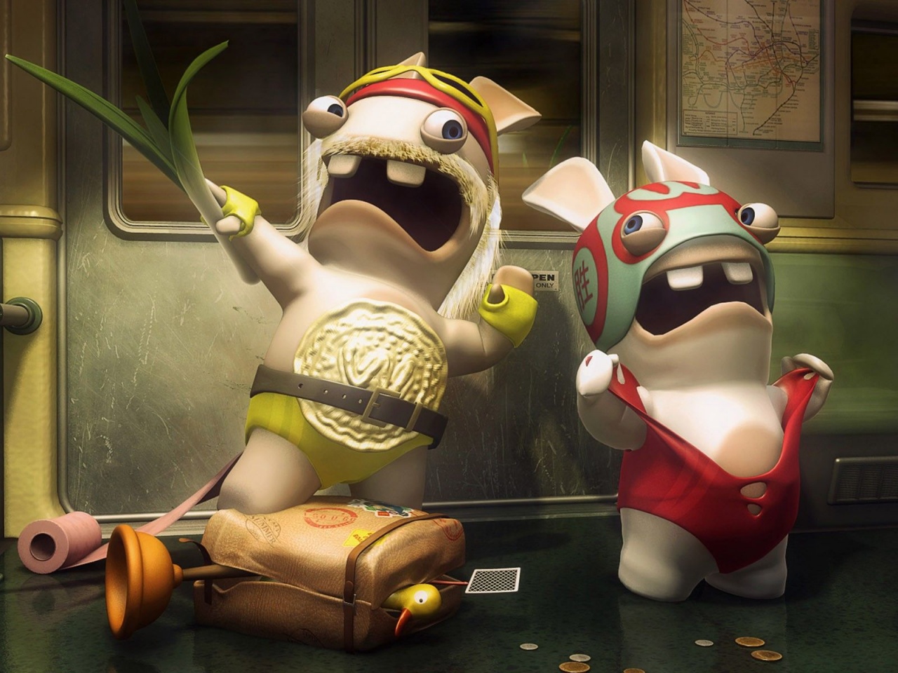 Funny Insane Wrestling Raving Rabbids