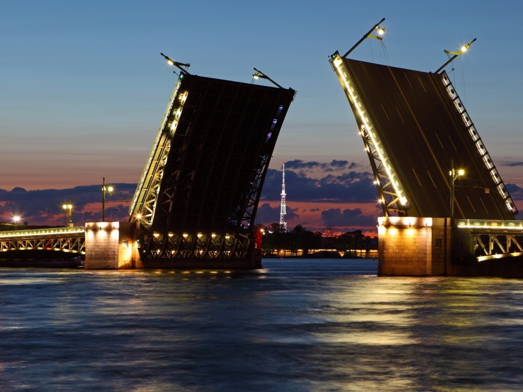 Geneva St Petersburg Russia Drawbridge City Landscape