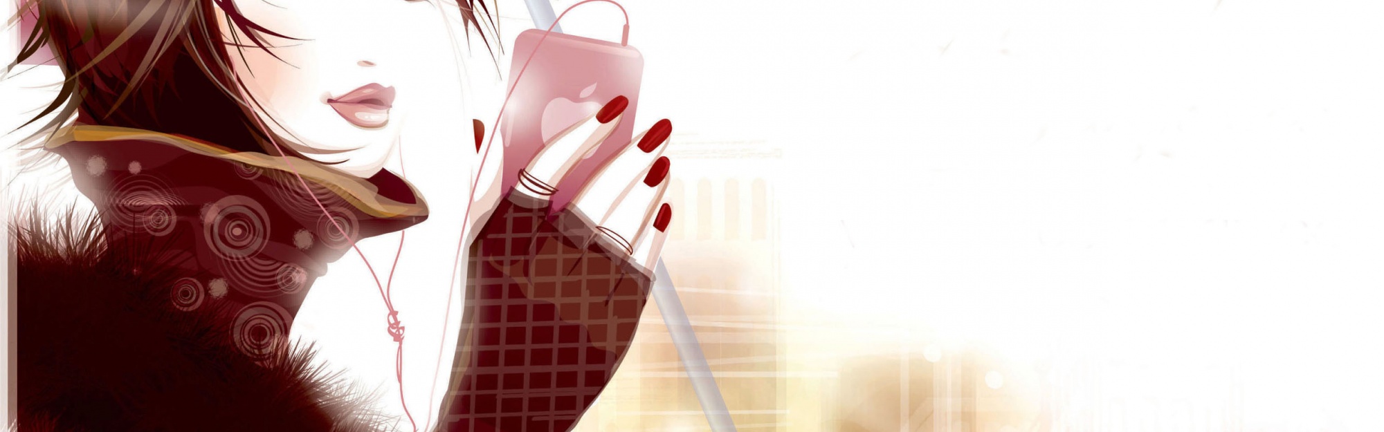 Girl Umbrella Headset Phone