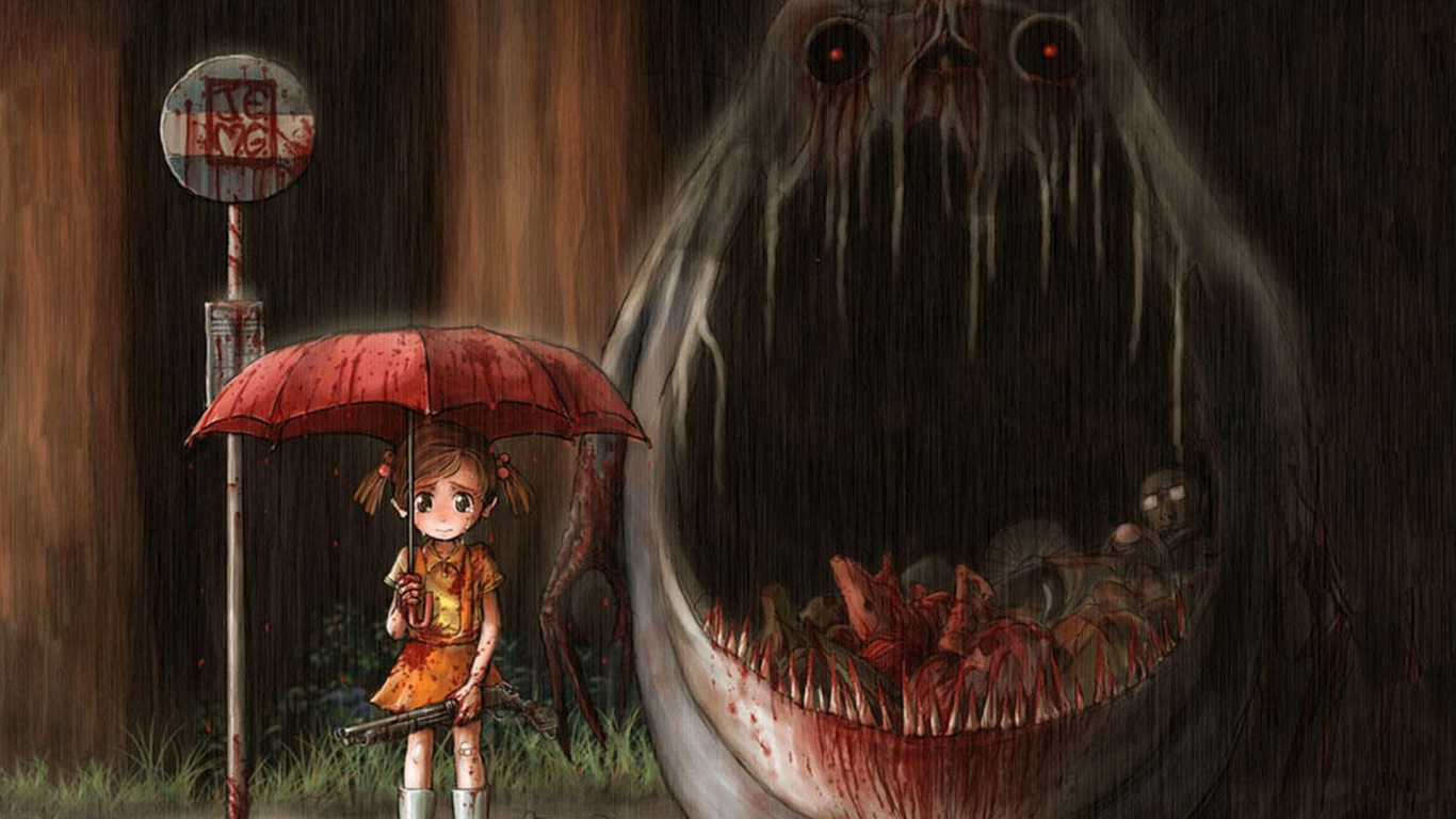 Girl Umbrella Pistol Monster