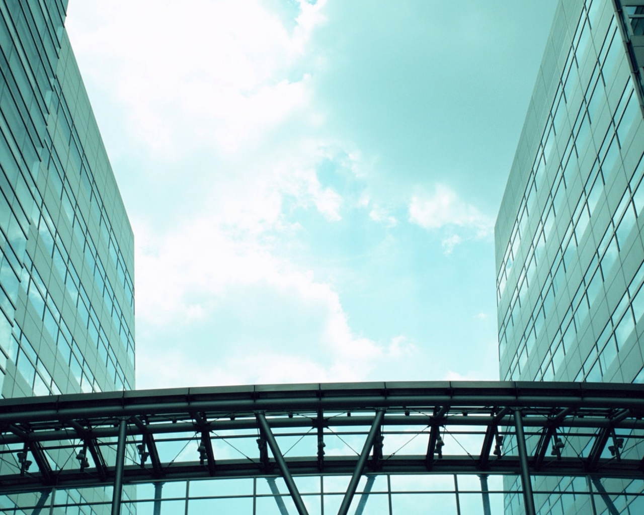 Glass Bridge Between Two Buildings