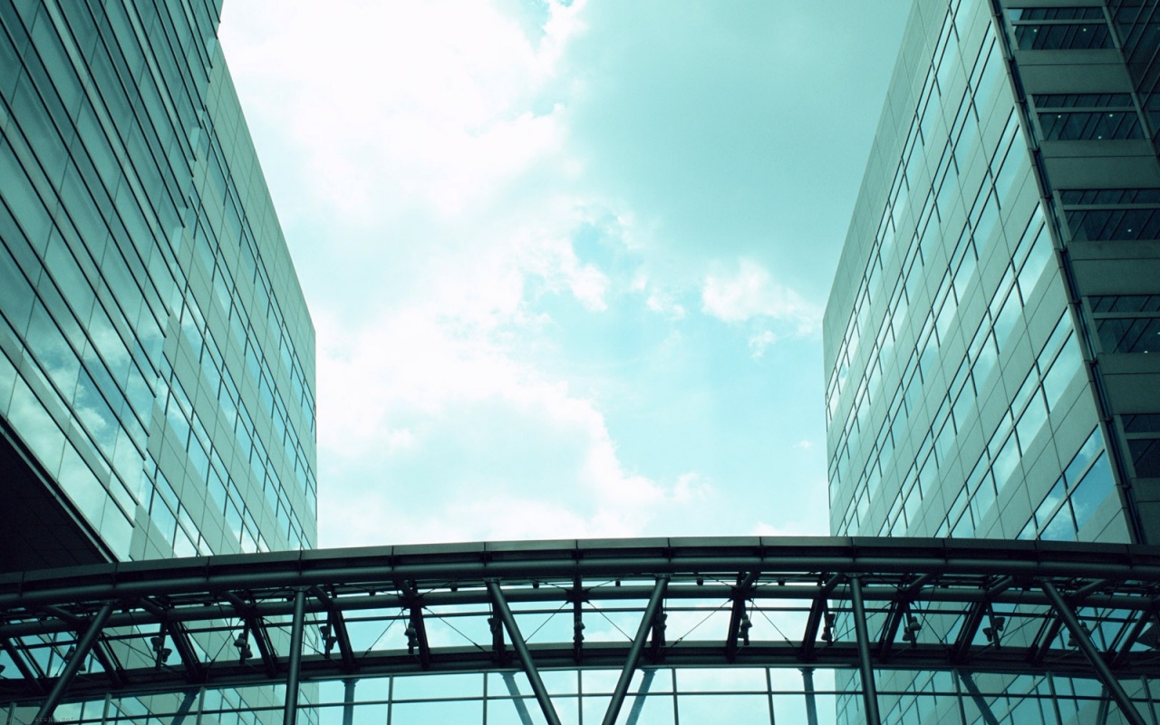 Glass Bridge Between Two Buildings