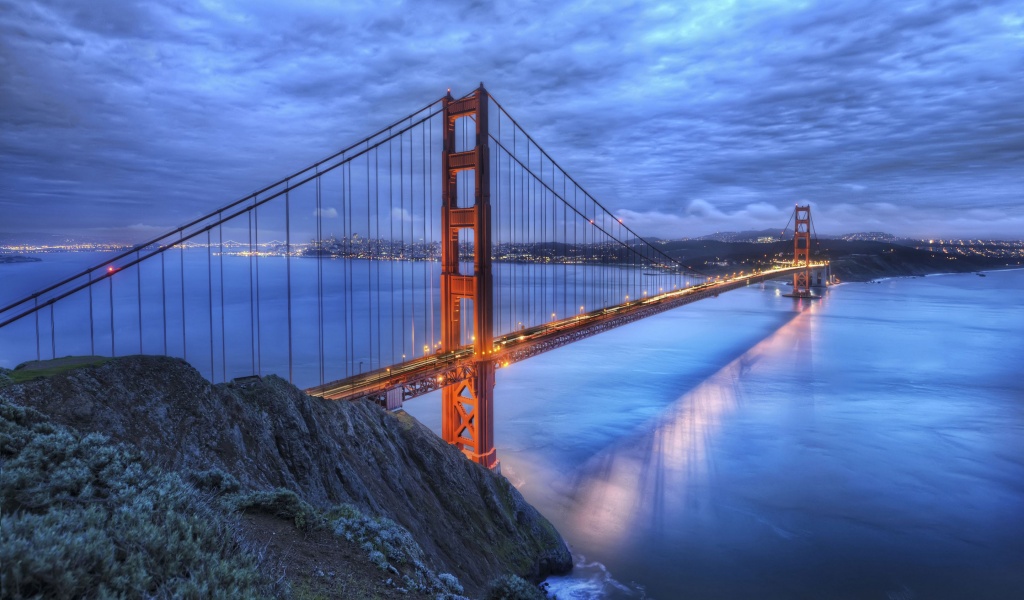 Golden Gate Bridge At Night