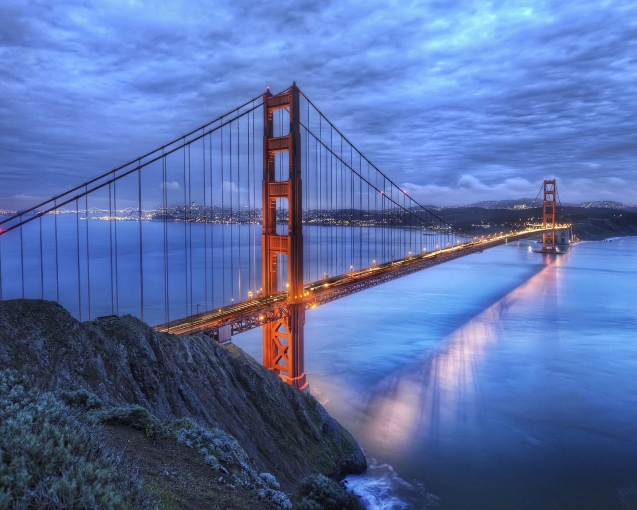 Golden Gate Bridge At Night