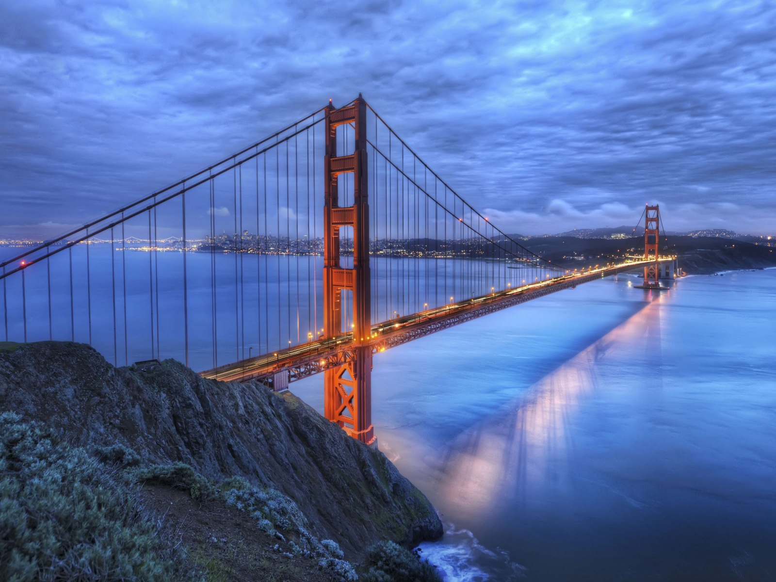 Golden Gate Bridge At Night