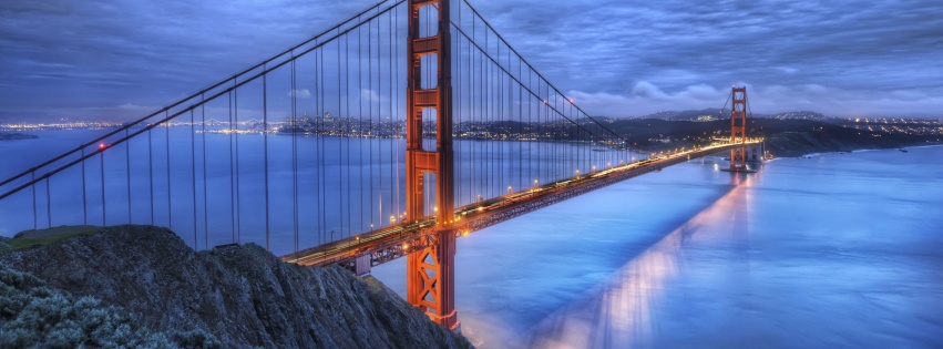 Golden Gate Bridge At Night