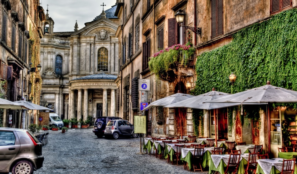 Good Morningrome Alley Architecture Beautiful Buildings Cafe City Colorful Flowers Houses Italy Morning Nature Old Peaceful Roma Sky Street