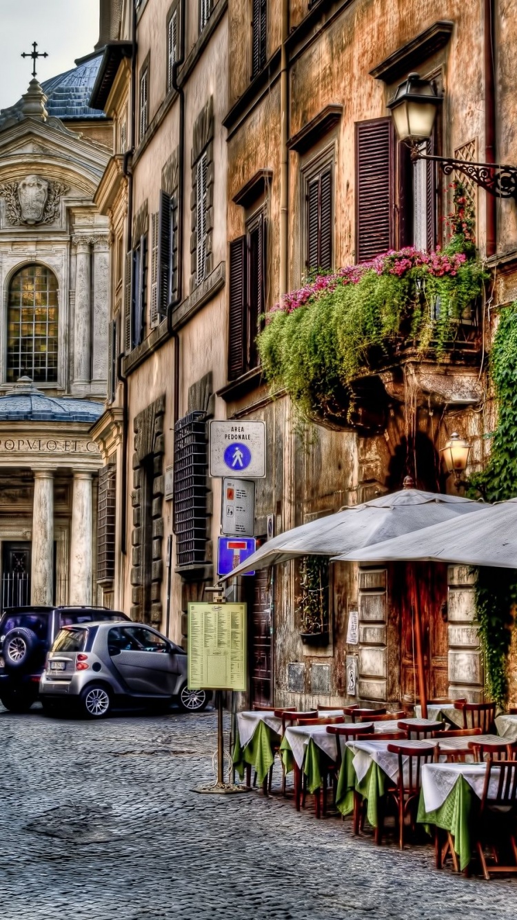 Good Morningrome Alley Architecture Beautiful Buildings Cafe City Colorful Flowers Houses Italy Morning Nature Old Peaceful Roma Sky Street