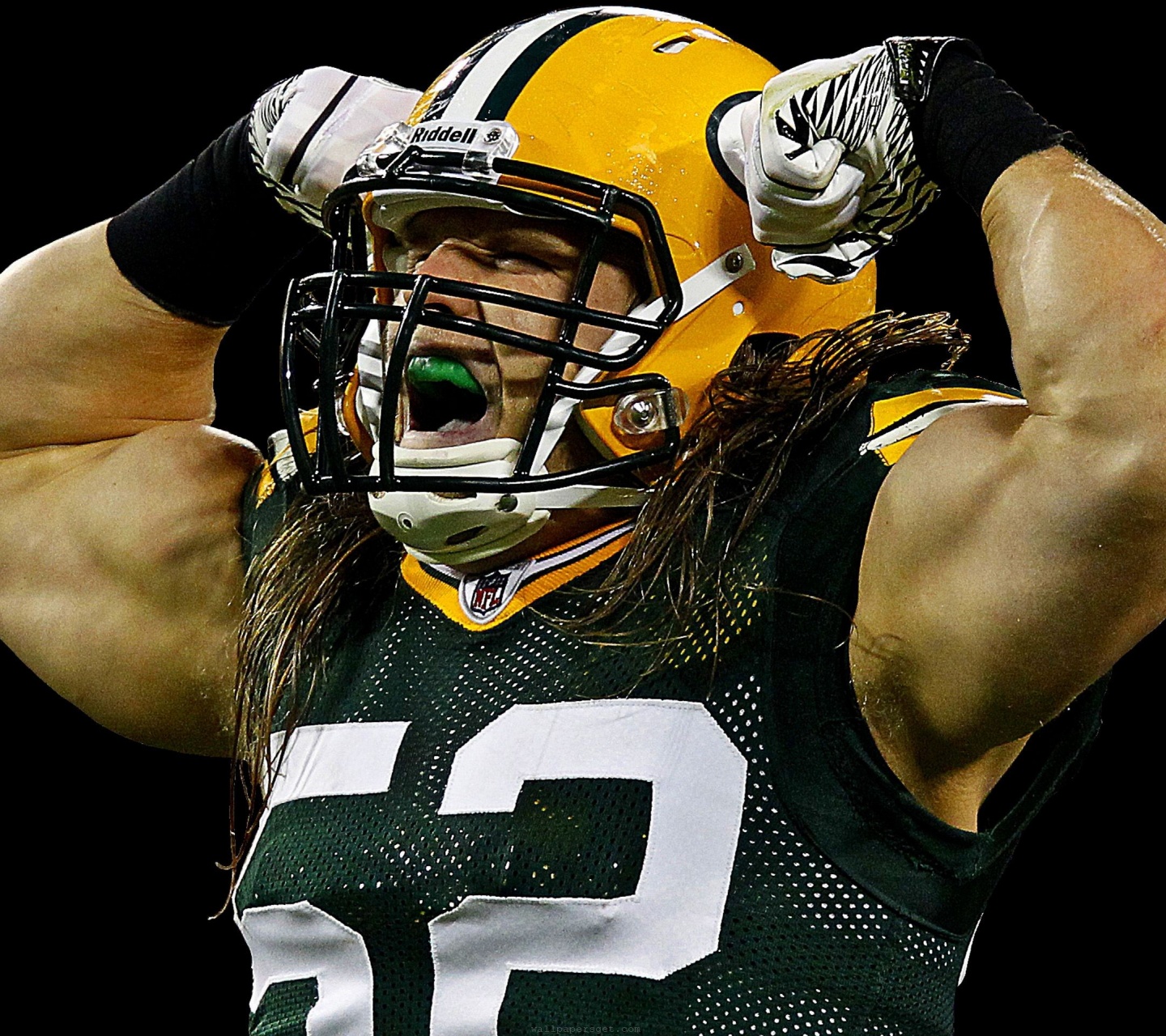 Green Bay Packers American Football Clay Matthews Flexing