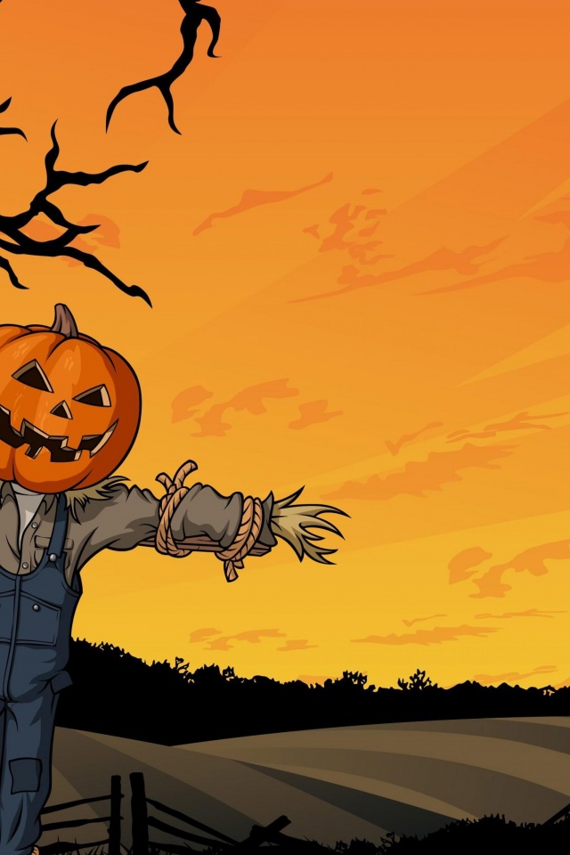 Halloween Scarecrow In The Field