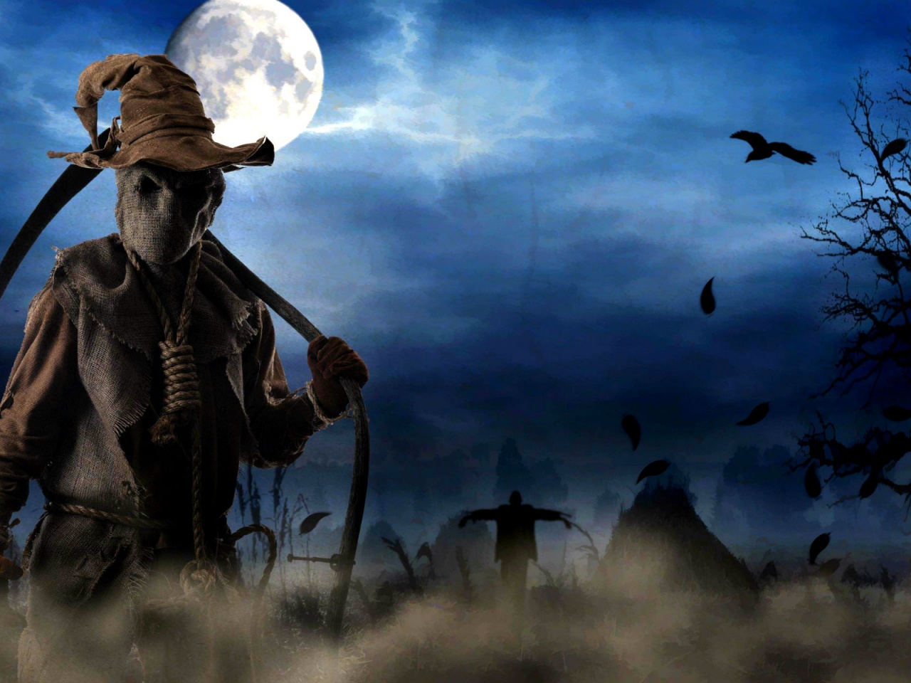 Halloween Scarecrow With Scythe