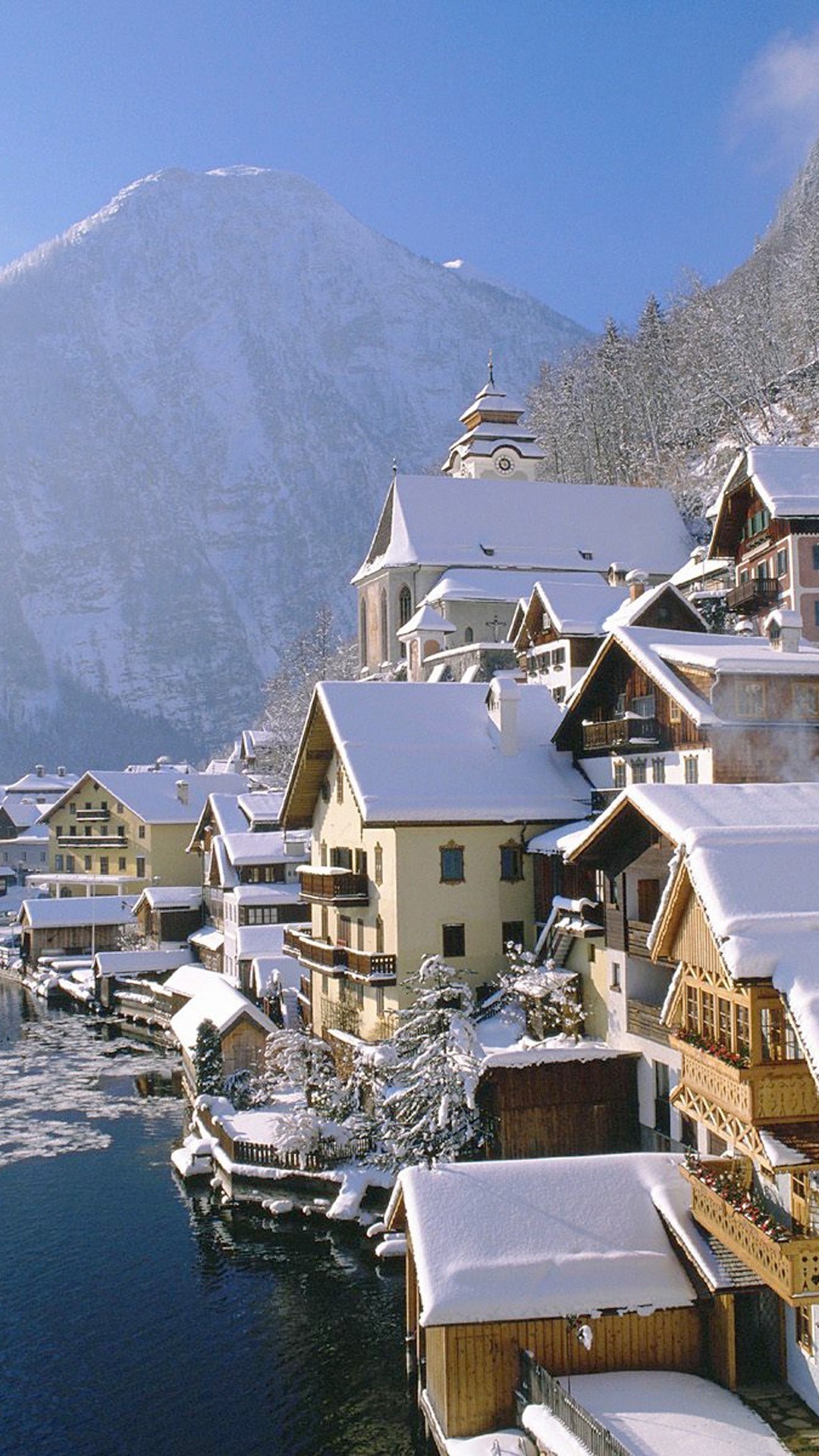 Hallstatt Austria Winter Village Salzkammergut Resort Mountains