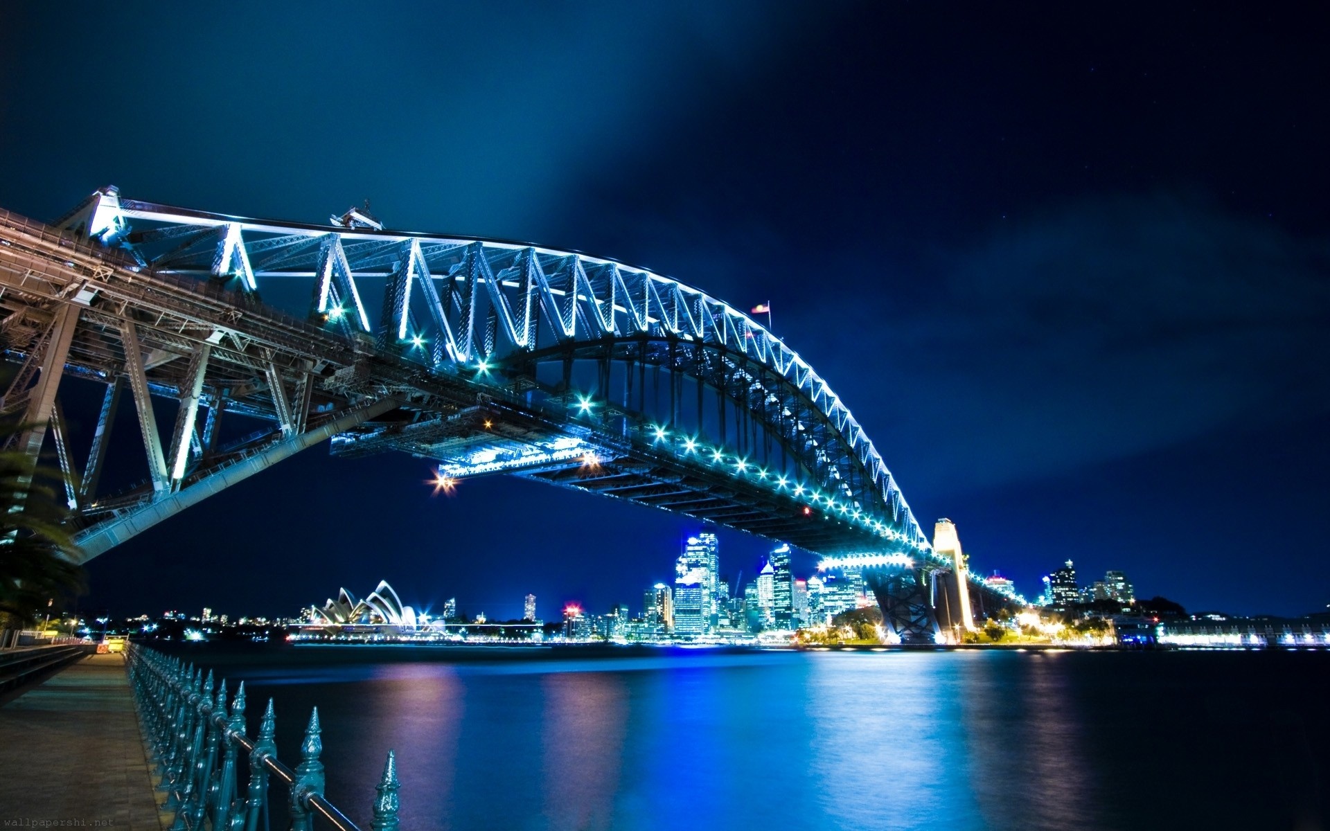 Harbour Bridge Sydney Night Lights City Landscape