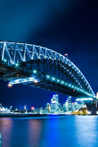 Harbour Bridge Sydney Night Lights City Landscape