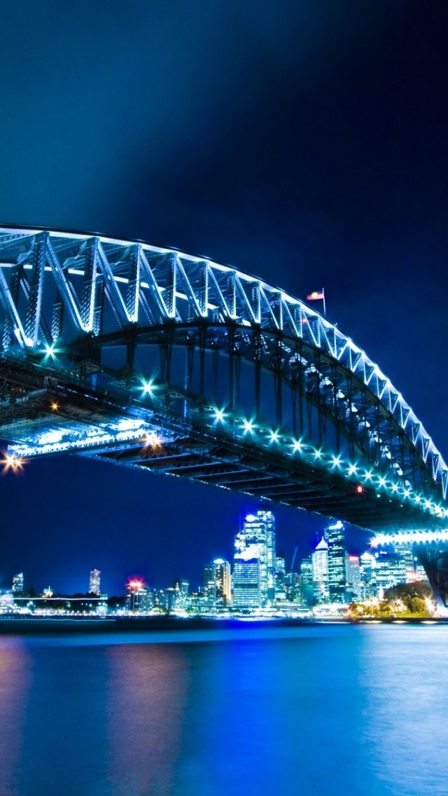 Harbour Bridge Sydney Night Lights City Landscape