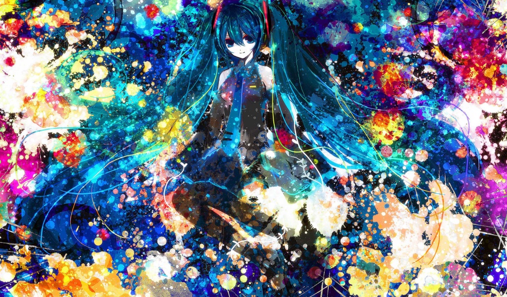 Hatsune Miku Vocaloid Blue Hair Paint