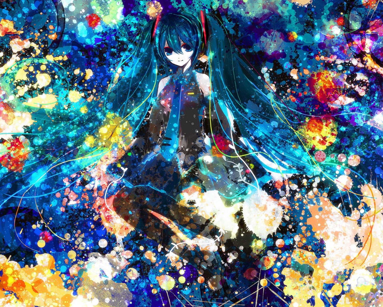 Hatsune Miku Vocaloid Blue Hair Paint