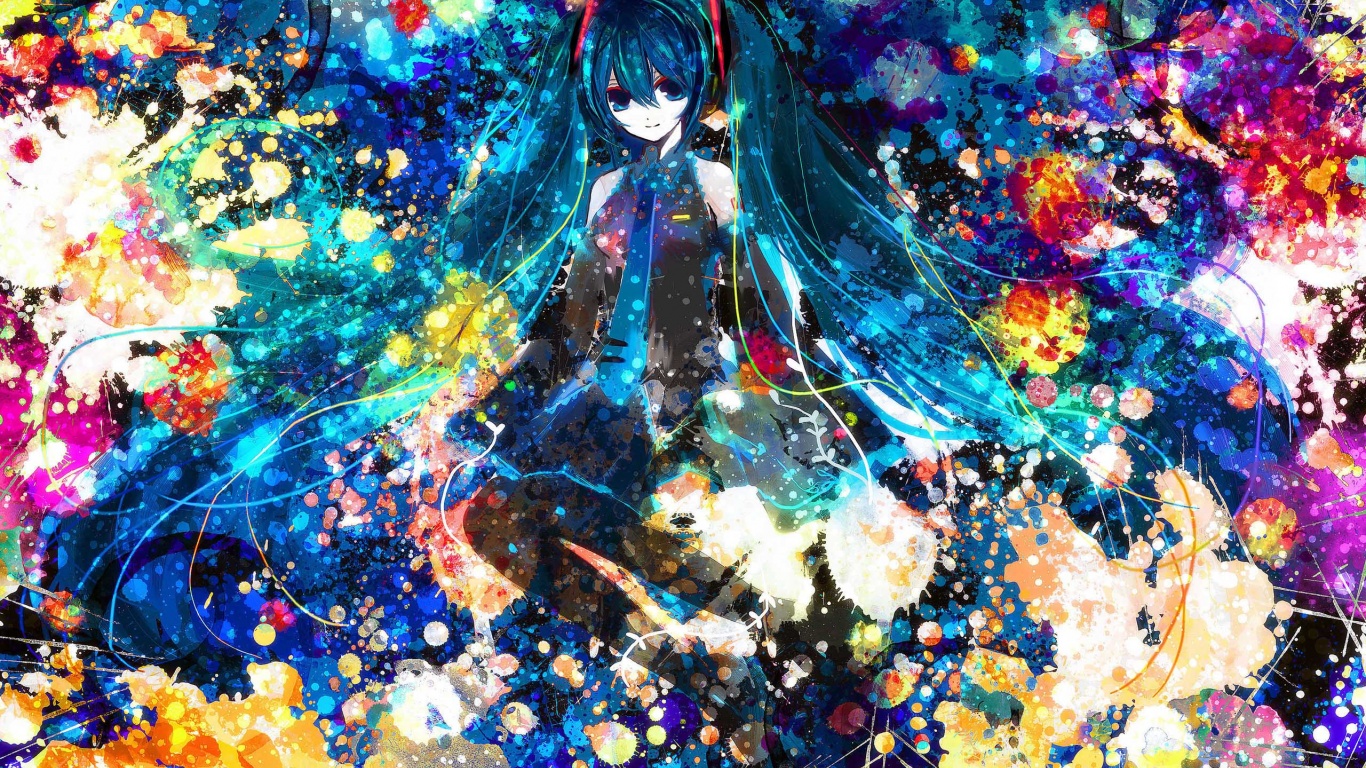 Hatsune Miku Vocaloid Blue Hair Paint