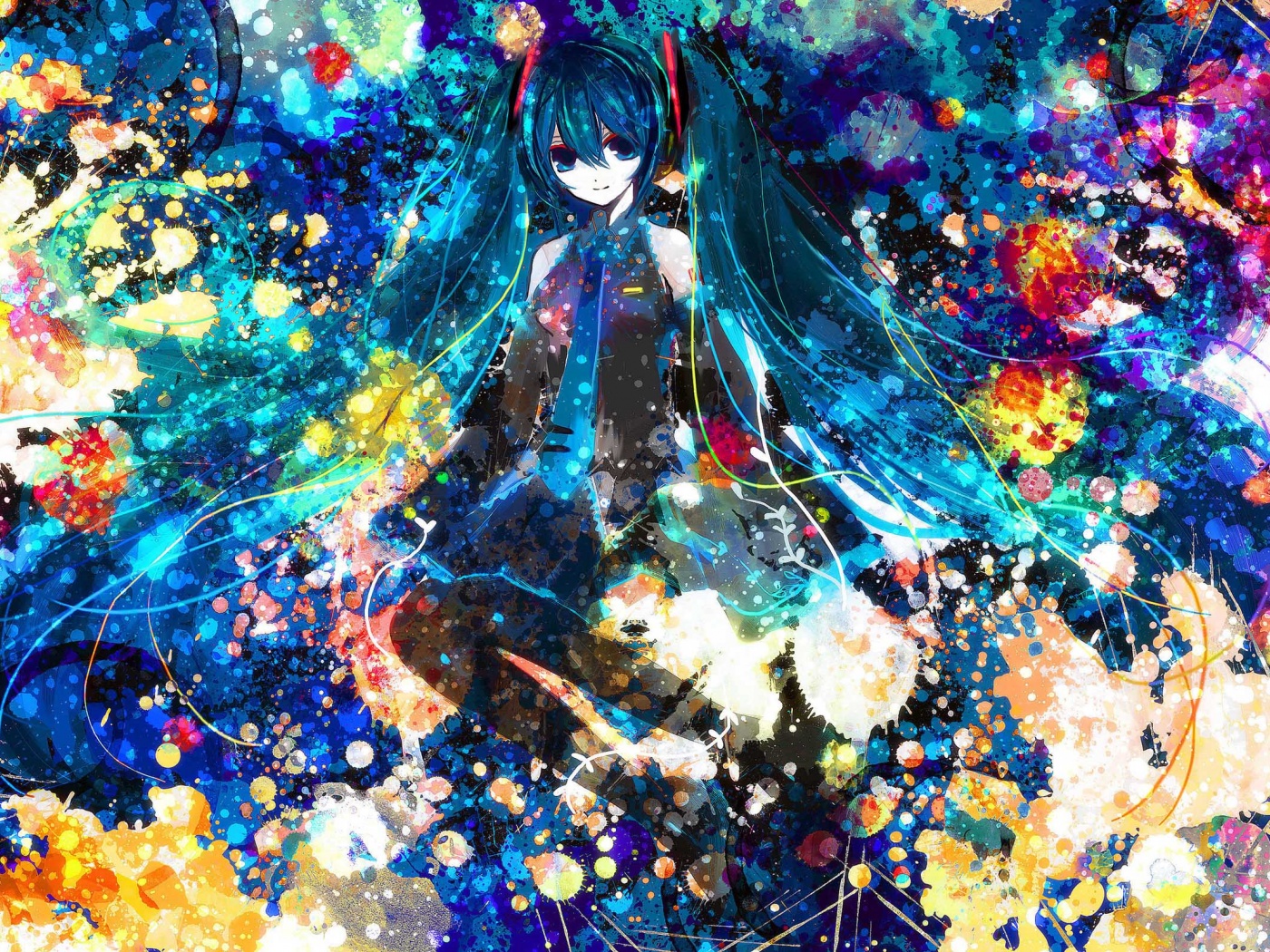 Hatsune Miku Vocaloid Blue Hair Paint