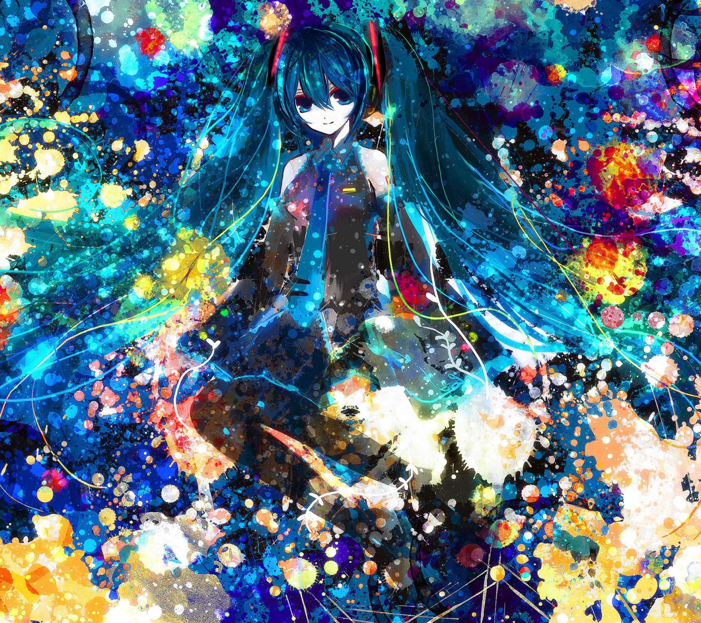 Hatsune Miku Vocaloid Blue Hair Paint