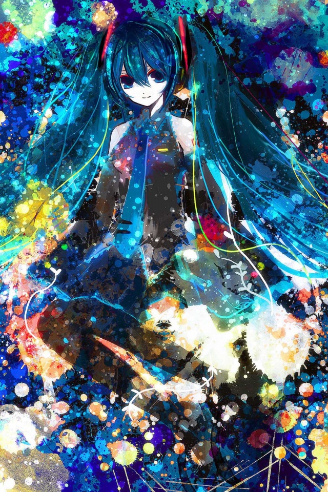 Hatsune Miku Vocaloid Blue Hair Paint