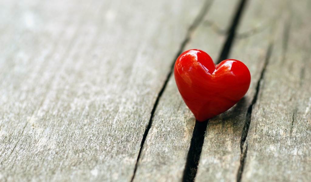 Heart Love On Wooden Bench