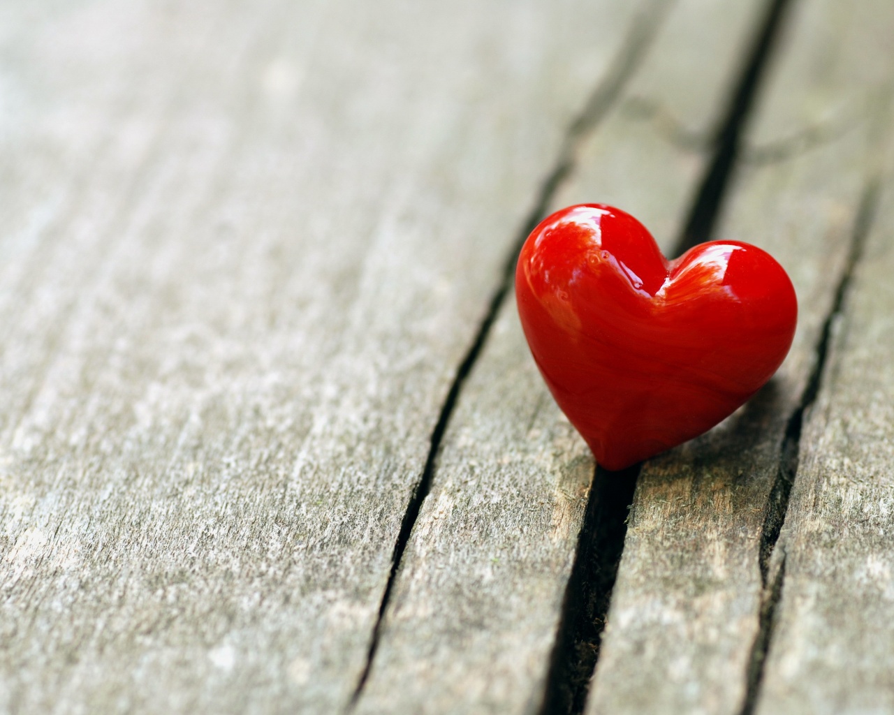 Heart Love On Wooden Bench