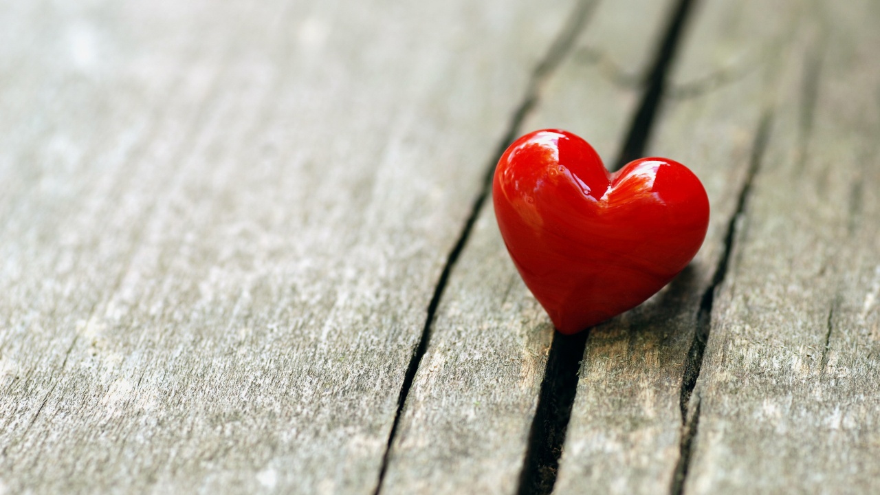 Heart Love On Wooden Bench