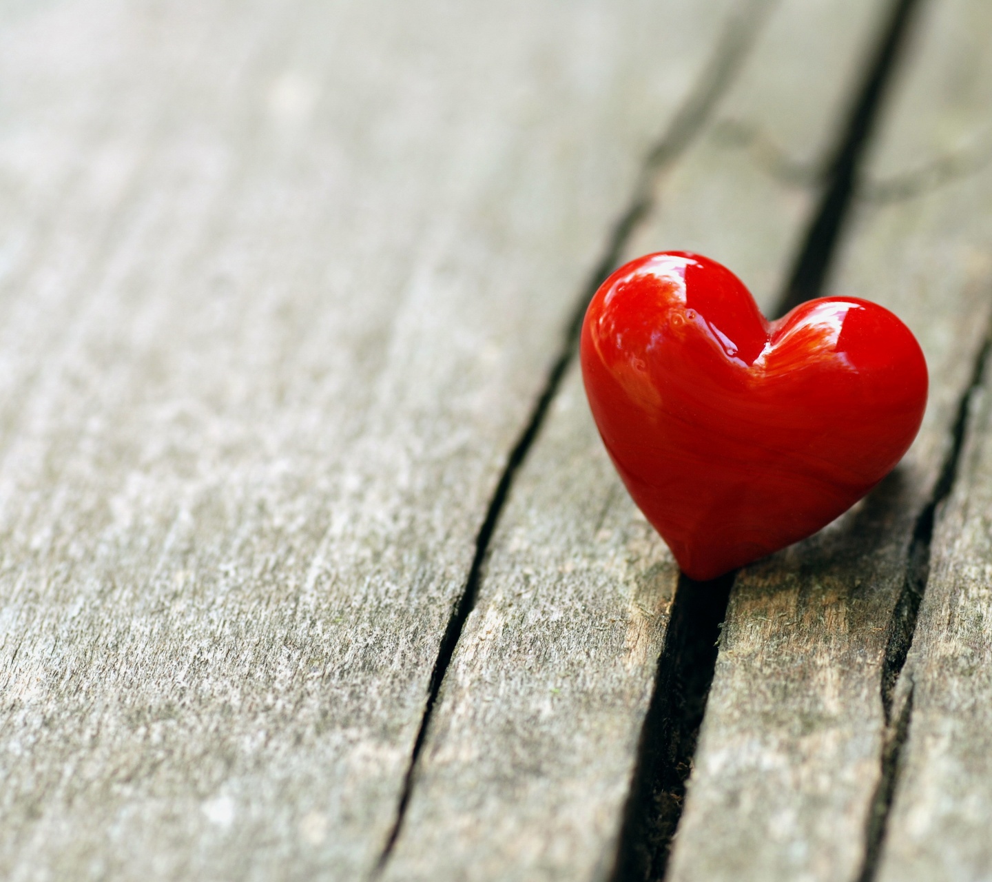 Heart Love On Wooden Bench