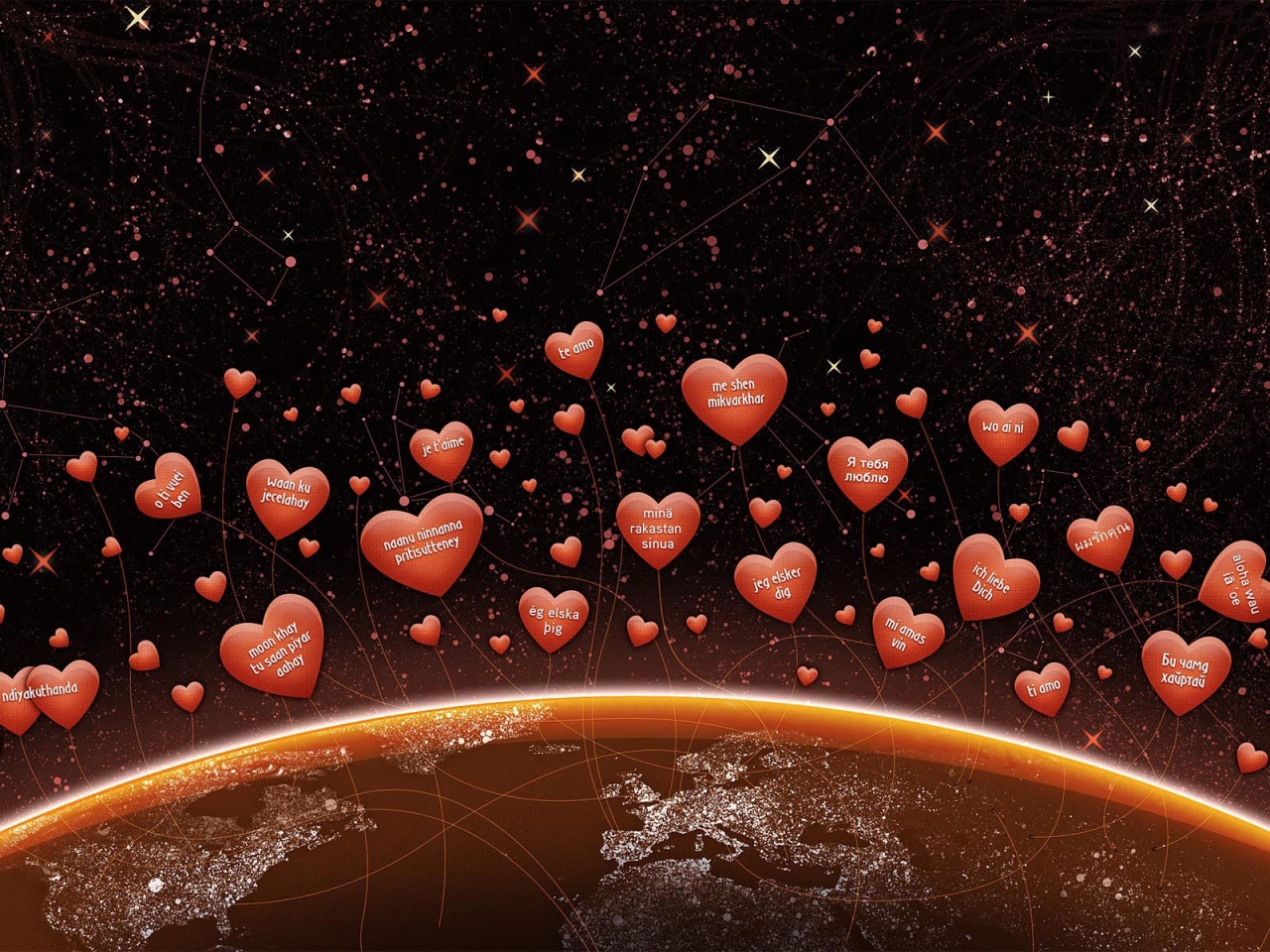 Hearts All World Valentine Day