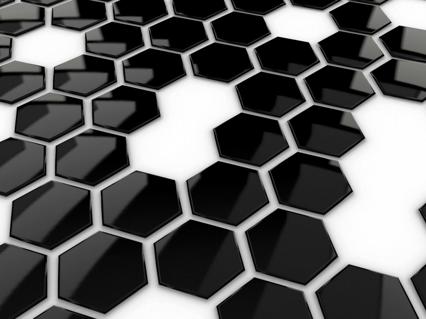 Hexagons Black White