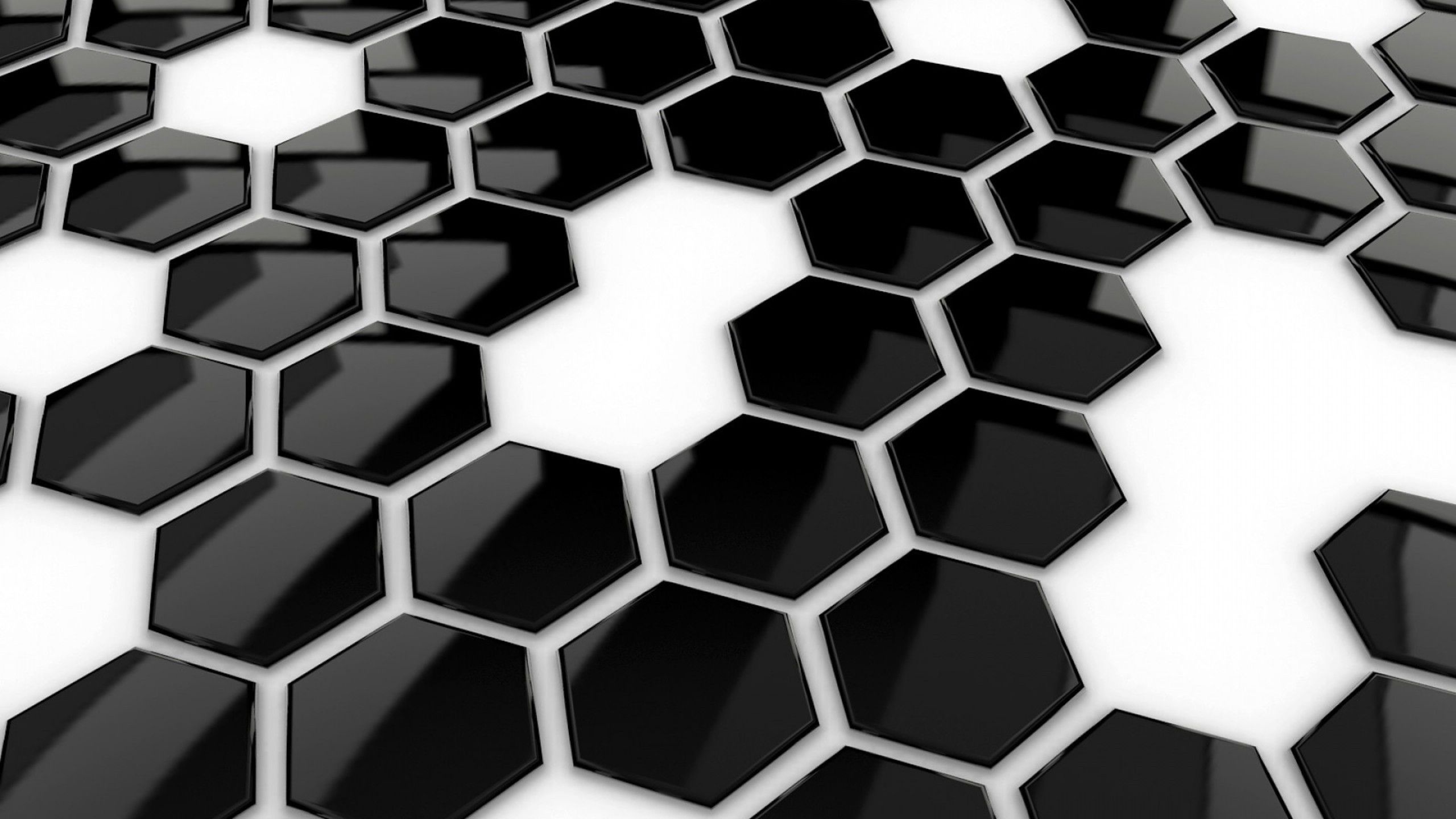 Hexagons Black White