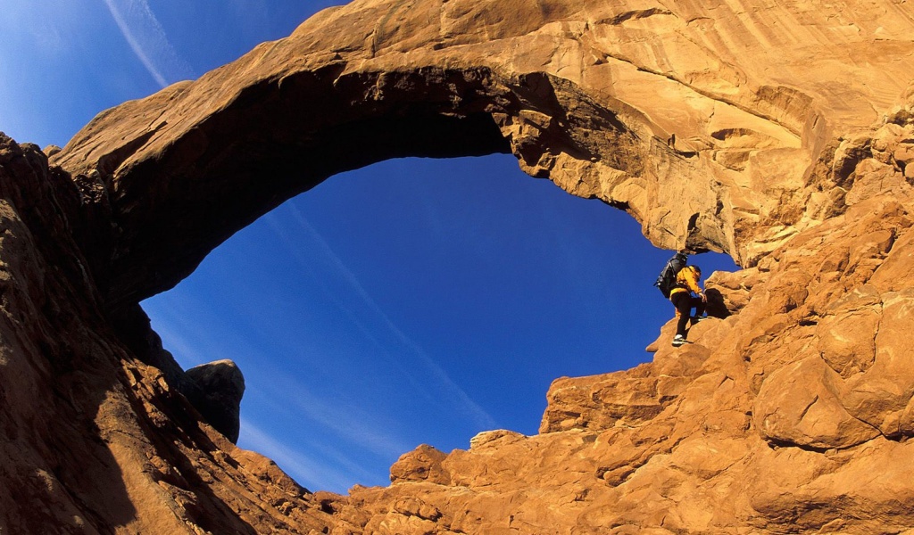 Hiking Arches National Park Utah Usa Sandstone