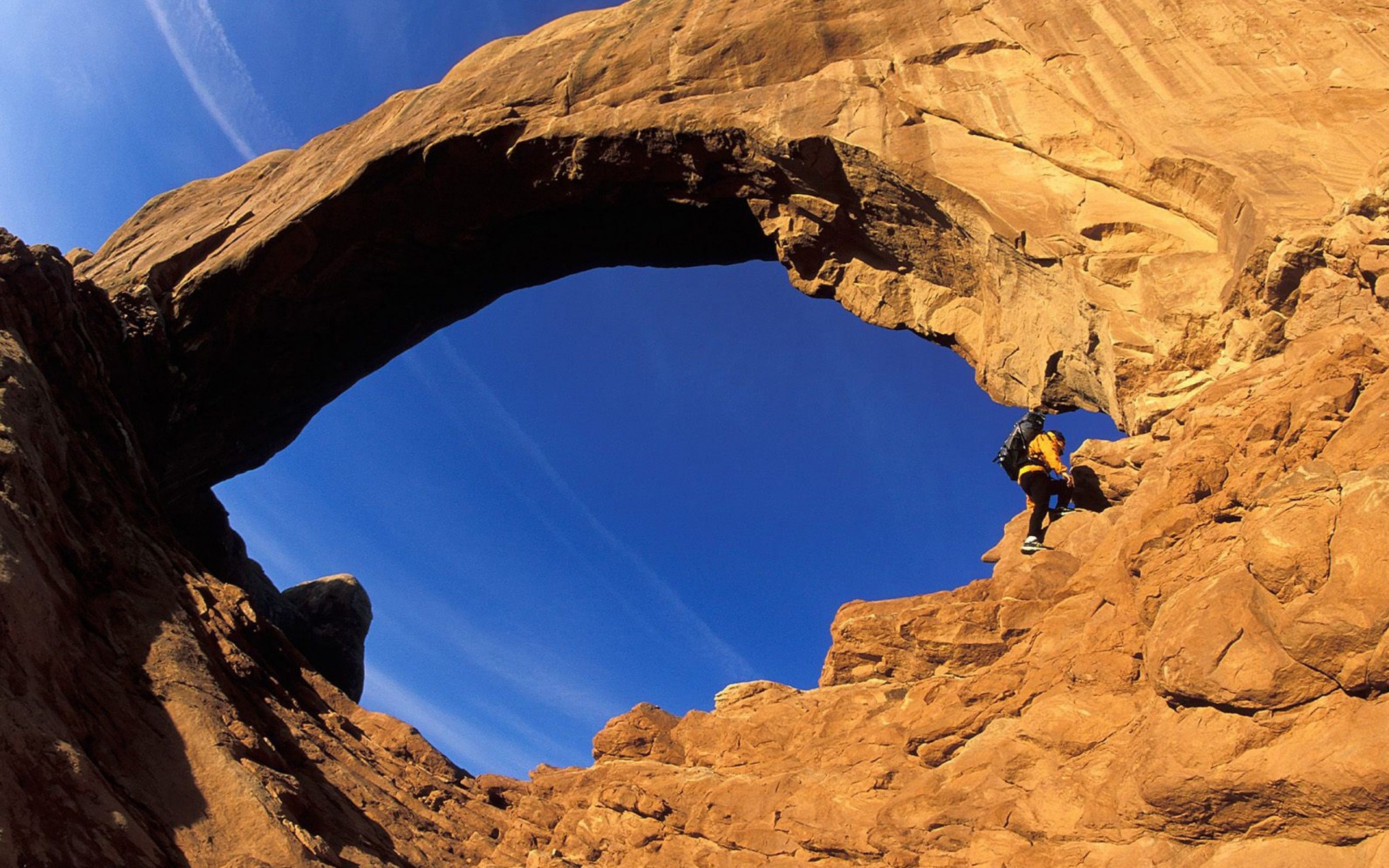 Hiking Arches National Park Utah Usa Sandstone