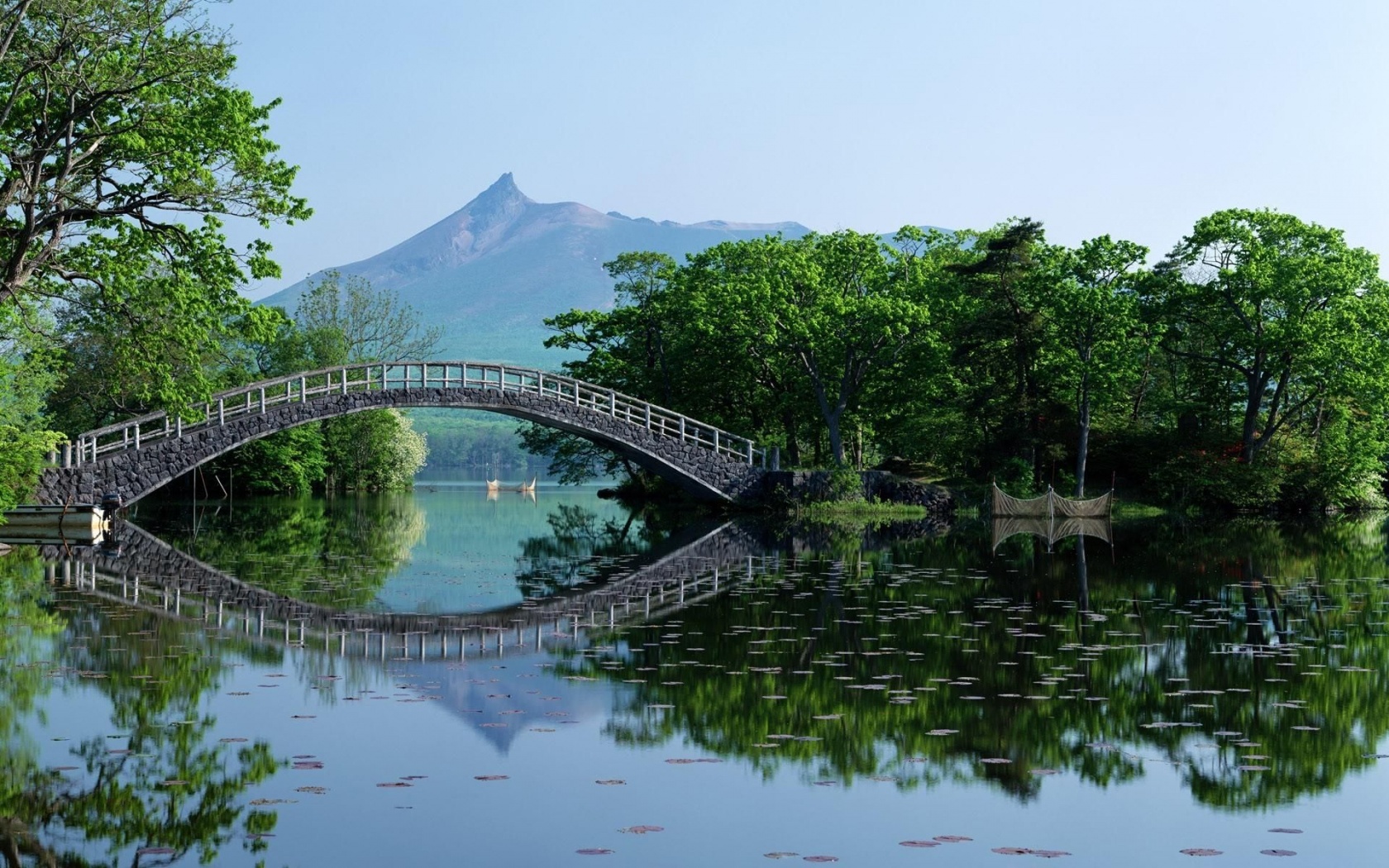 Hokkaido Japan Park Bridge Lake Scenary Nature