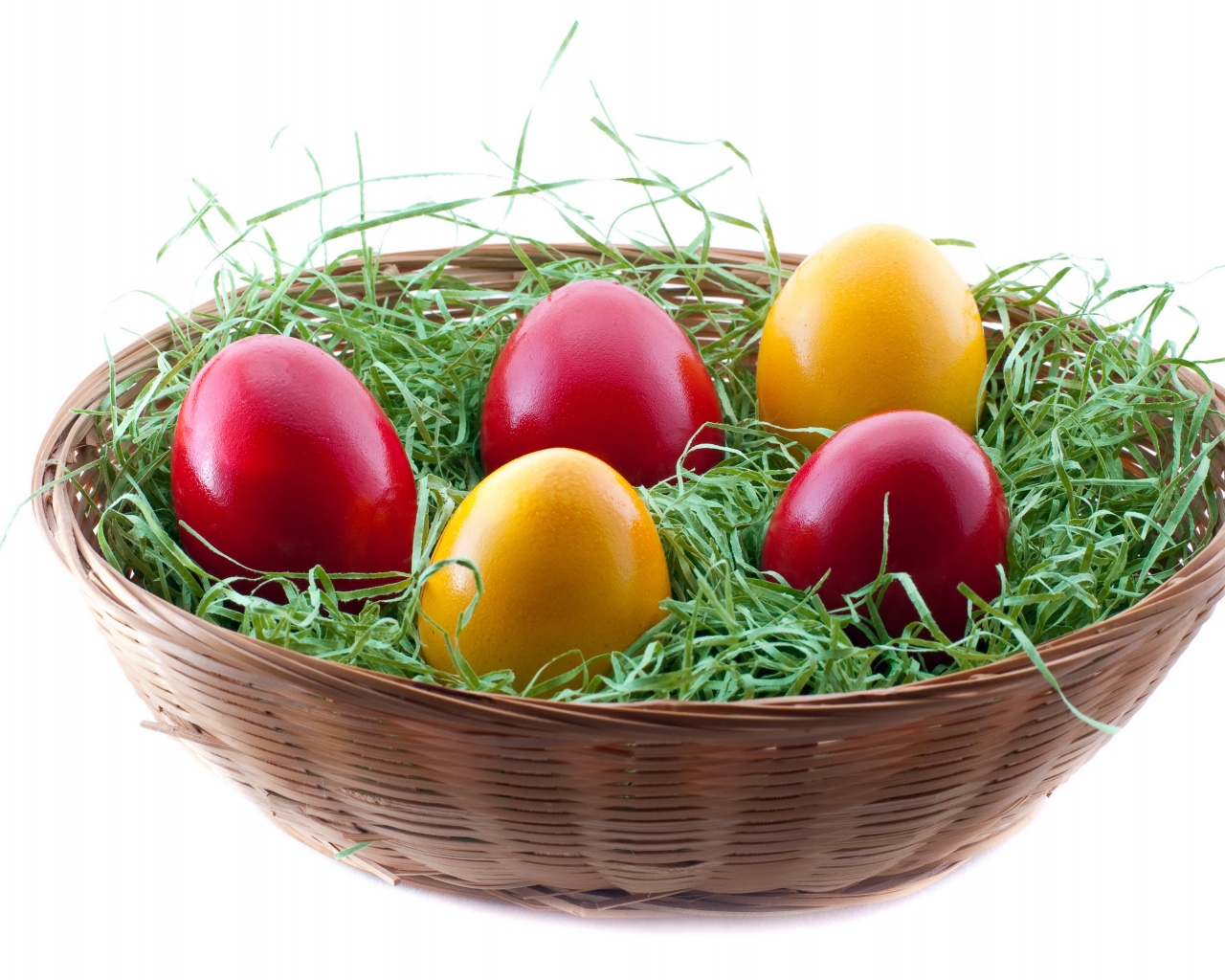 Holidays Easter Eggs In Basket