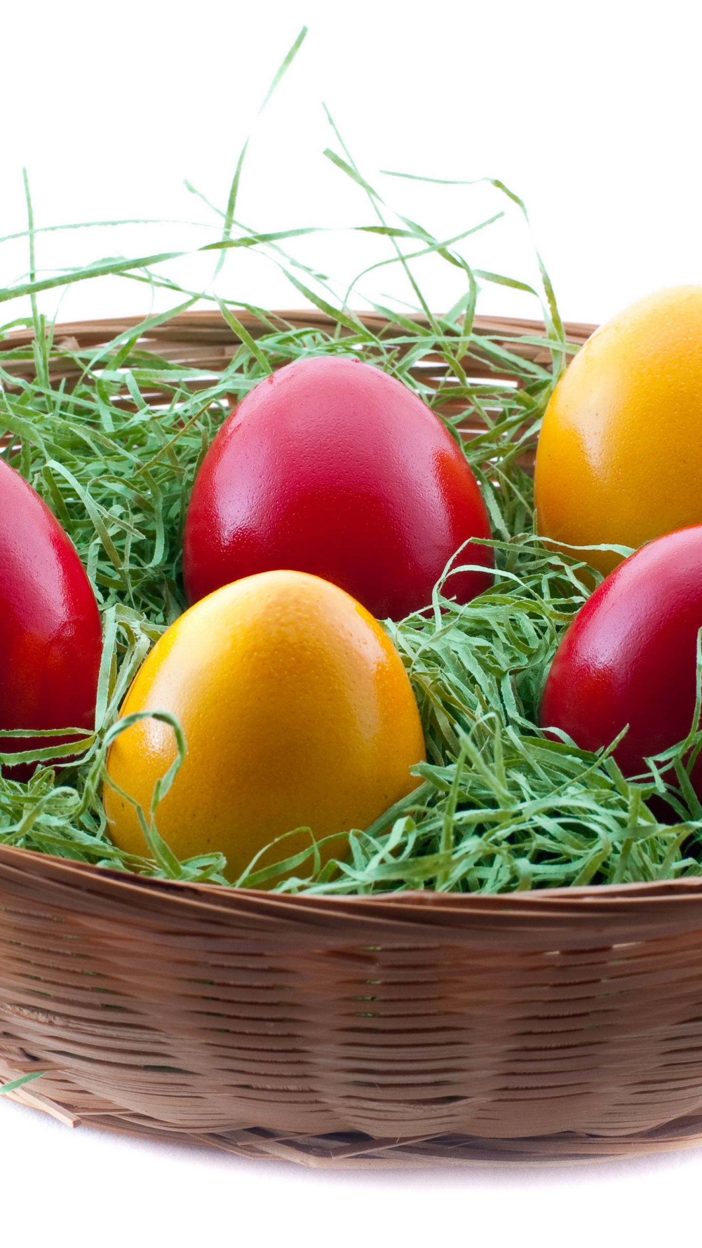 Holidays Easter Eggs In Basket