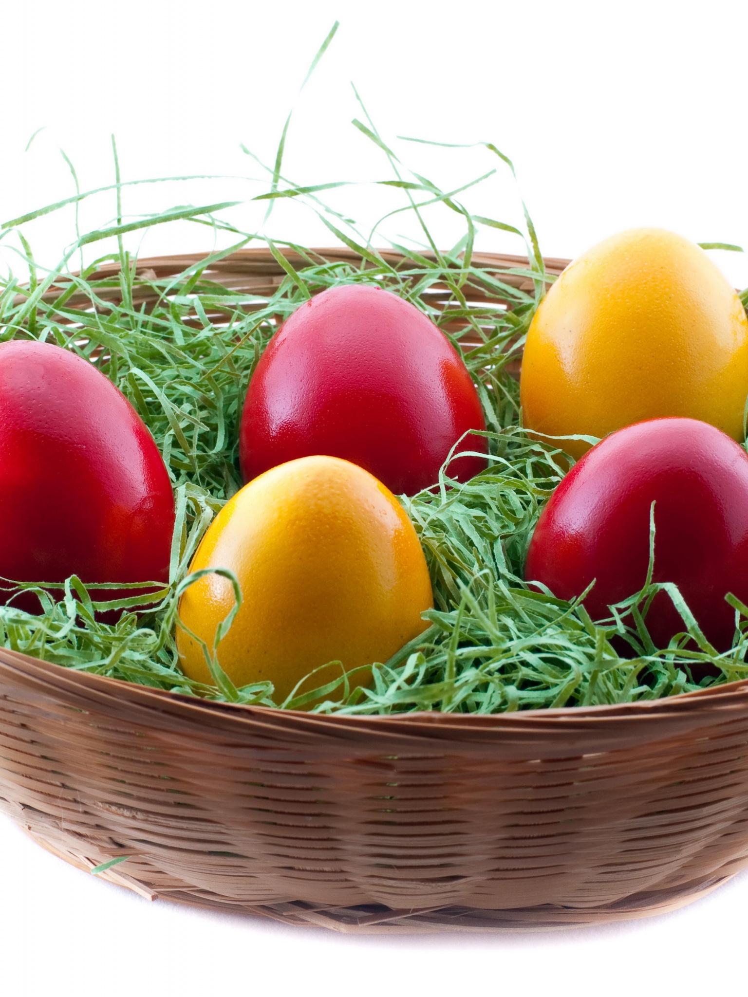 Holidays Easter Eggs In Basket