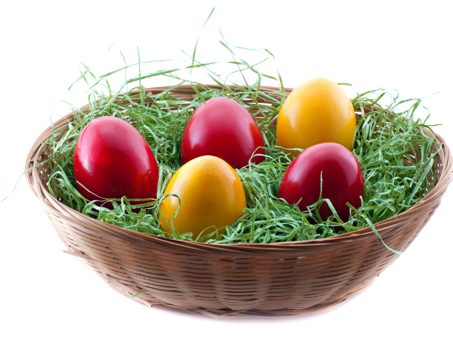 Holidays Easter Eggs In Basket