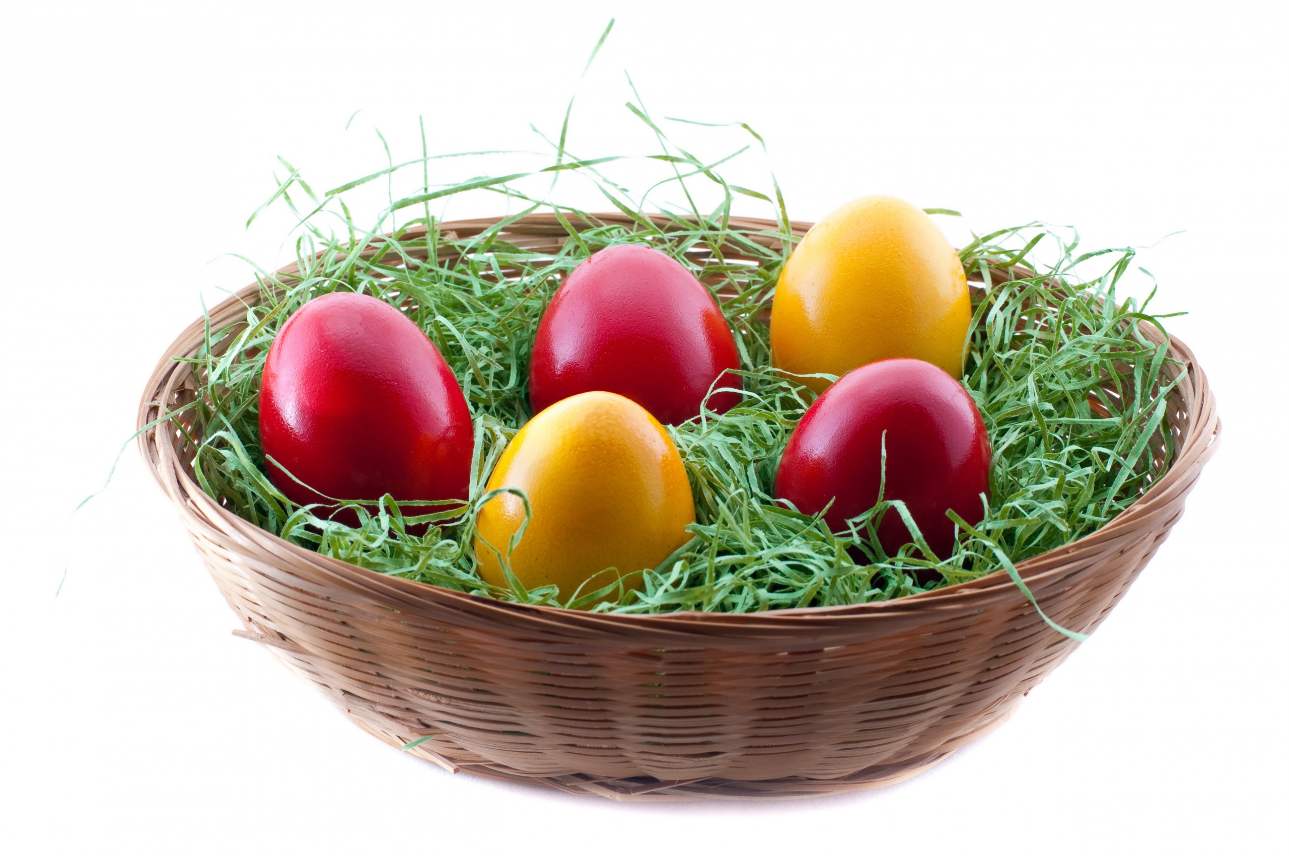 Holidays Easter Eggs In Basket