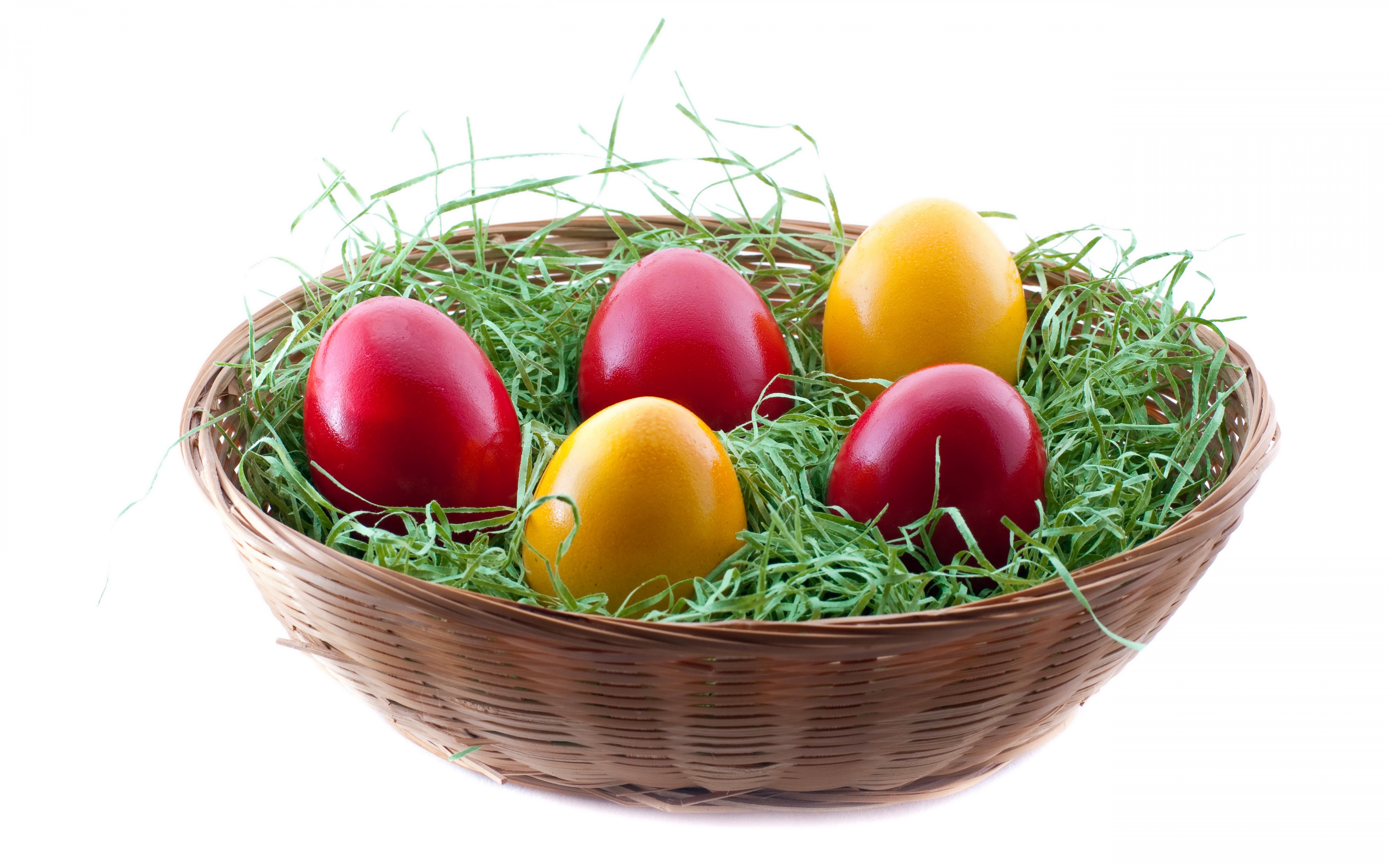 Holidays Easter Eggs In Basket