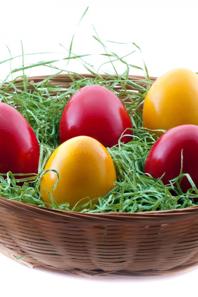 Holidays Easter Eggs In Basket