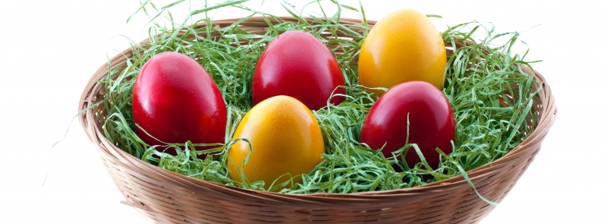 Holidays Easter Eggs In Basket