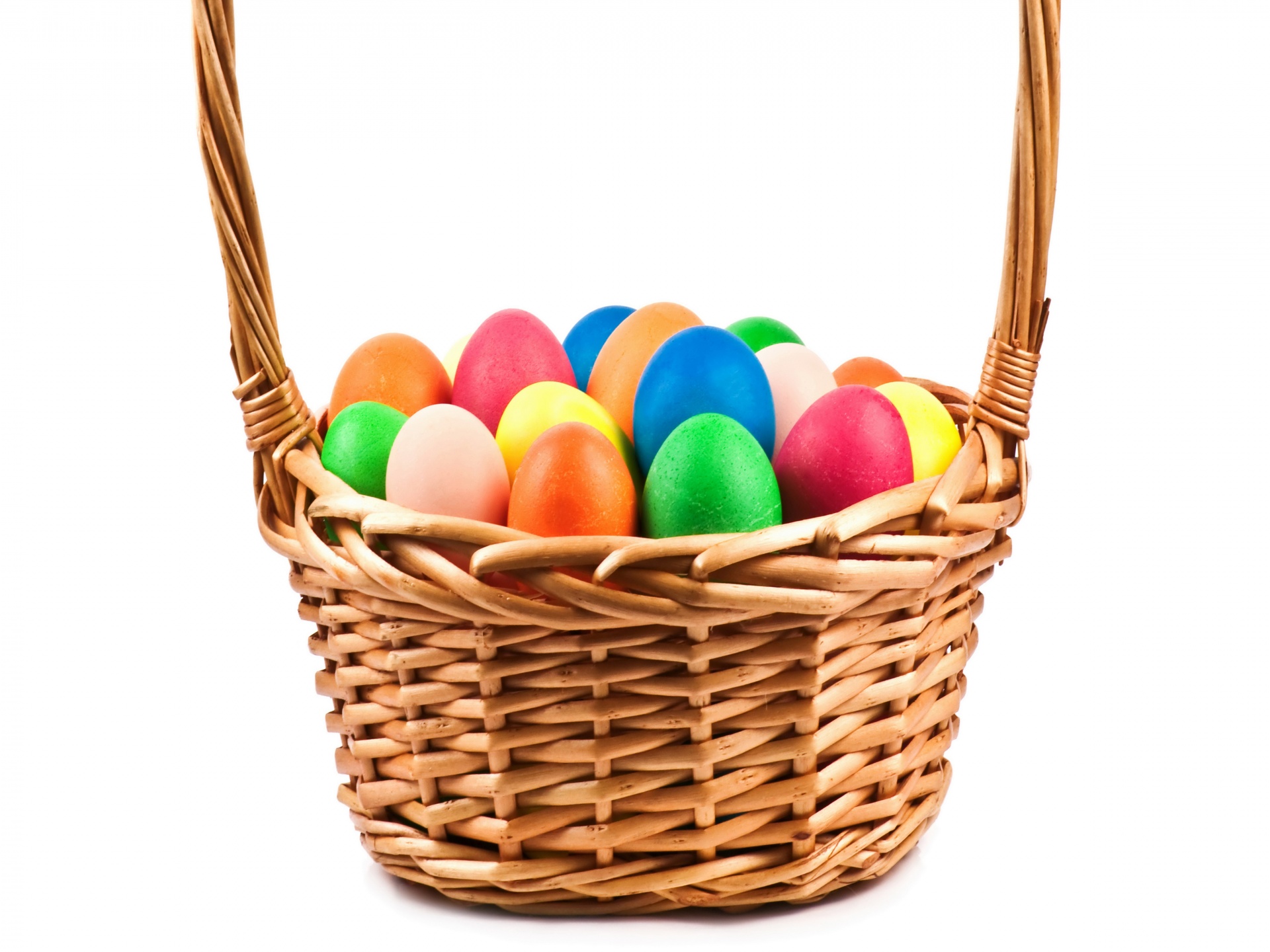 Holidays Easter Eggs Wicker Basket