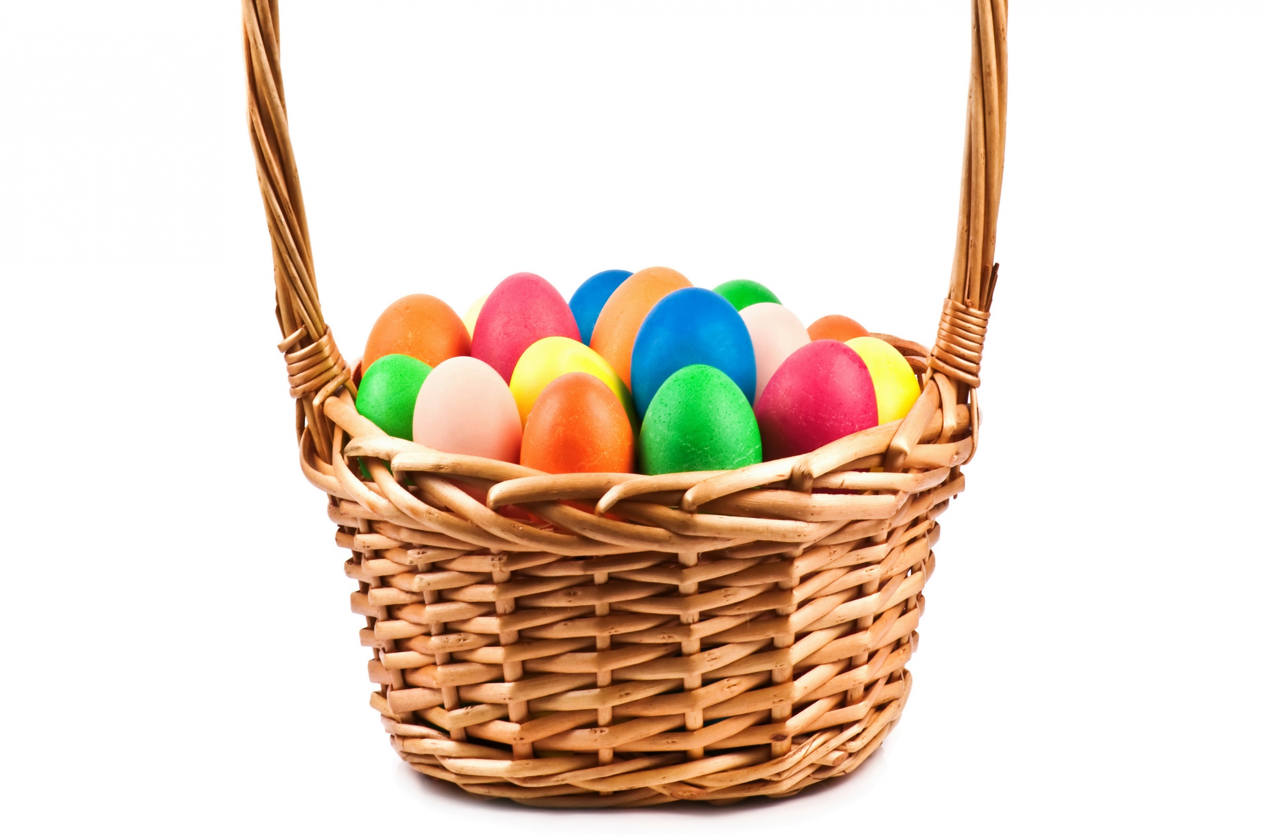 Holidays Easter Eggs Wicker Basket