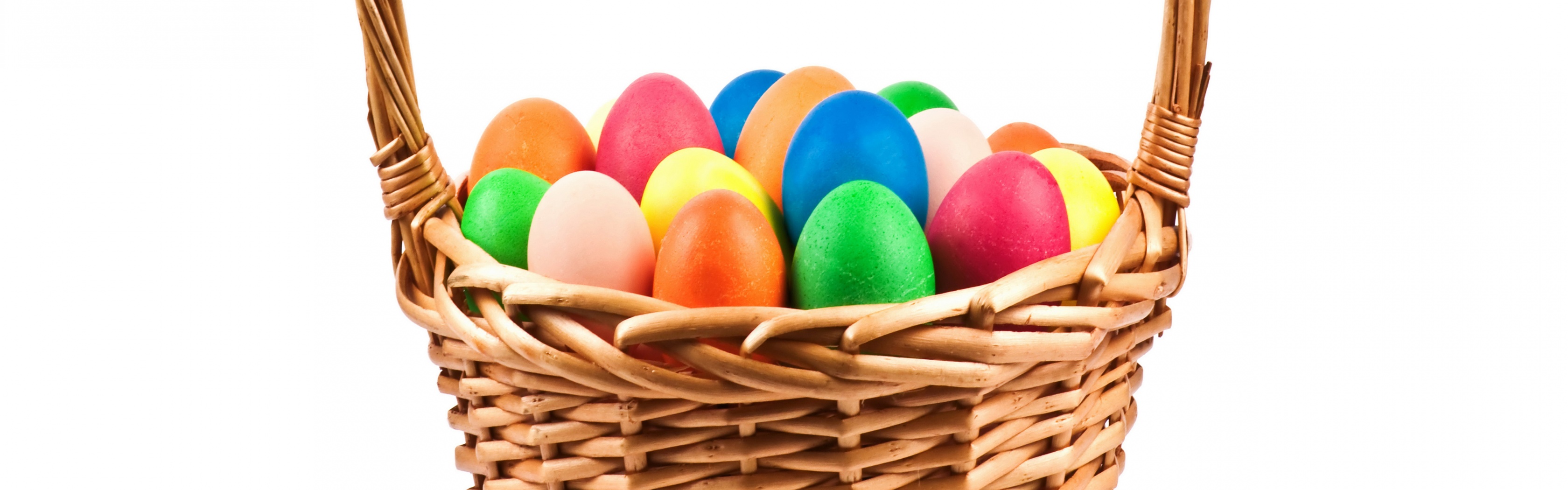 Holidays Easter Eggs Wicker Basket